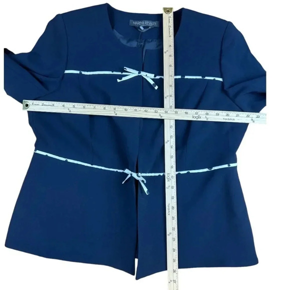 Marina Rinaldi Marin Cannes Blazer Jacket Navy/White Size 16 New - Picture 3 of 16